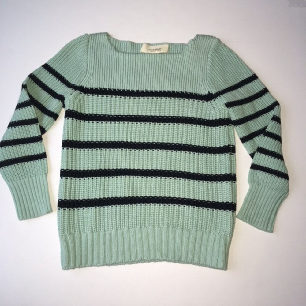 Andrea Jovine Aqua/Black Stripe Sweater